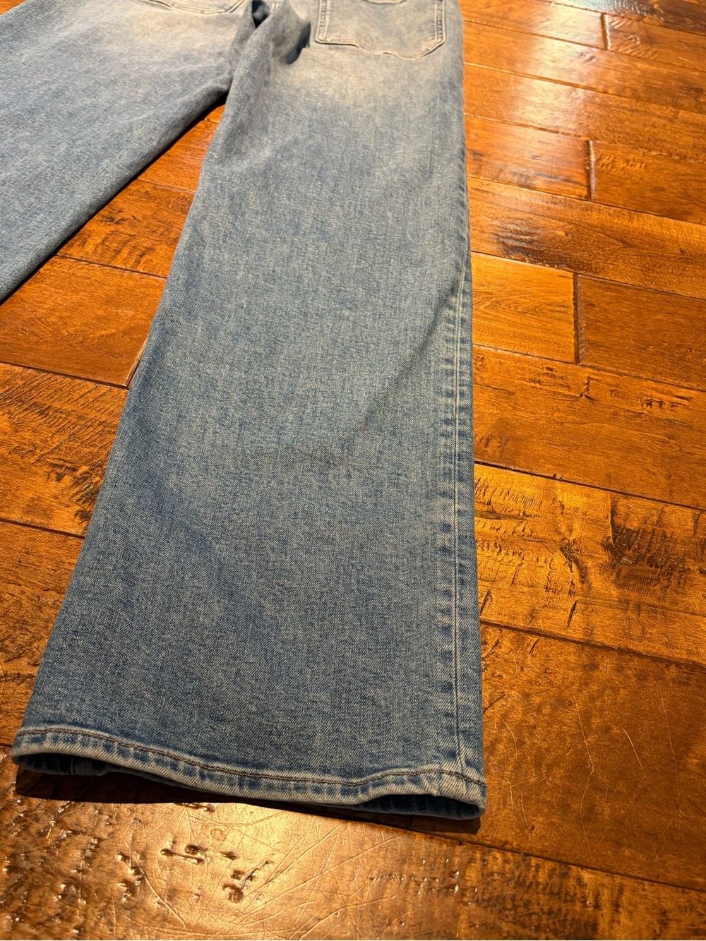 Madewell Emmett Wide-Leg Jeans Women 28T Blue EUC High Rise Patch Pocket - Picture 14 of 16